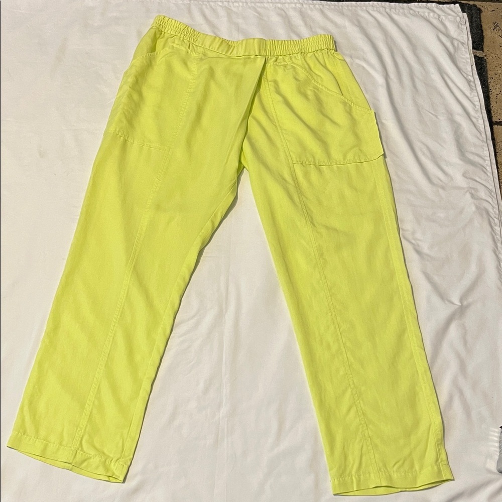 BCBGMaxAzria Neon Yellow Cargo Pants
